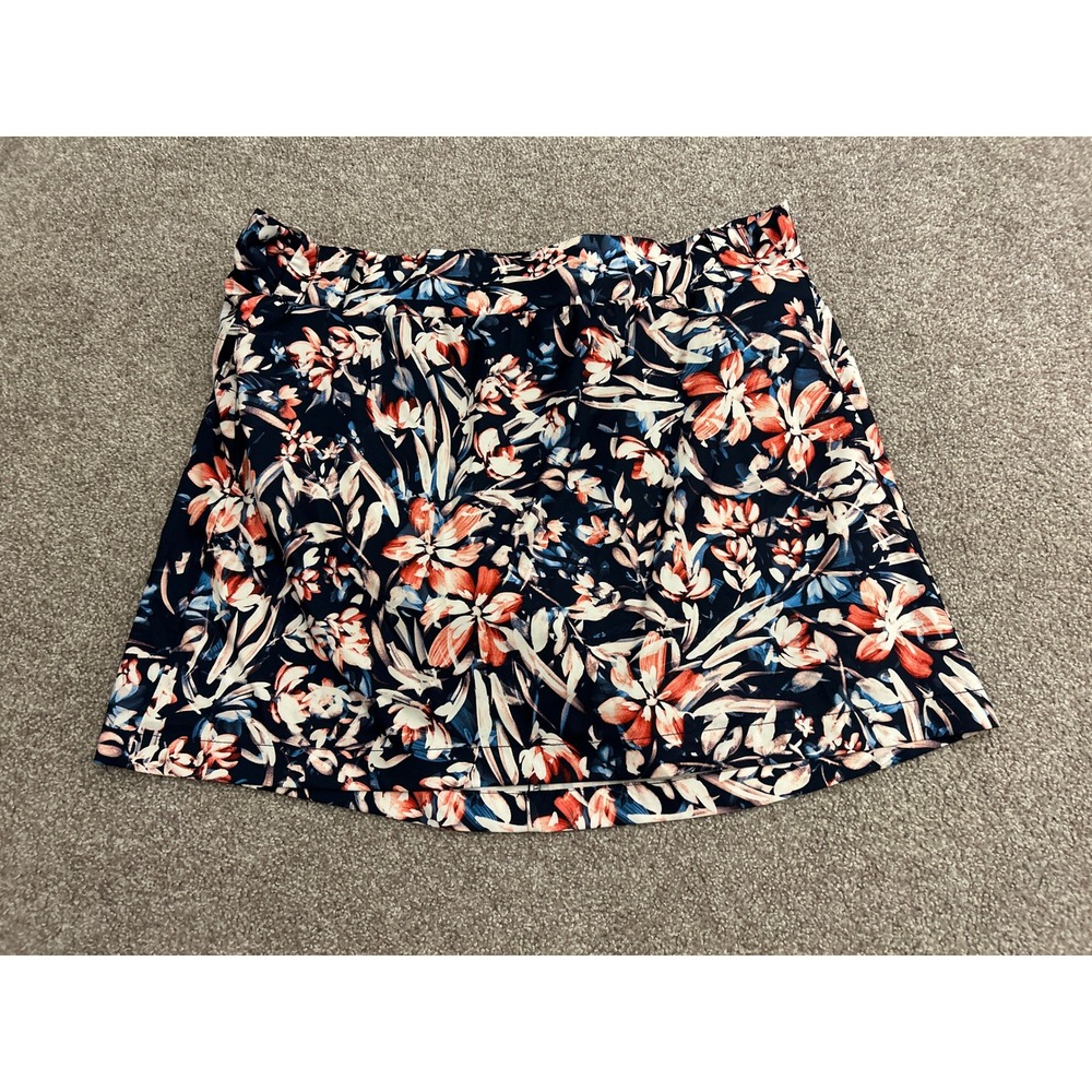 St. John's Bay Active Skort Womens XL Navy Floral Excellent Tropical Athletic